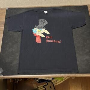 Vintage Disney Scrooge Dickenson Cartoon Shirt Men XL Christmas Carole 90s USA